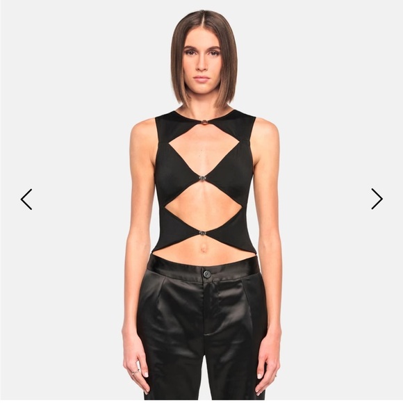 Ow Collection Tops - OW collection Chiara Black Cut Out Sleeveless Top size small